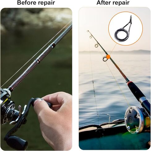 Zsrivk Rod Repair Kit Rod Tip Repair Kit Ceramics Tips Stainless Steel Rod Guides Fishing Rod Repair Replacement Kit 8 Size 85PCS/75PCS/30PCS in Kuwait