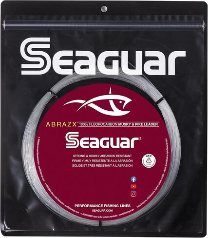 خط صيد Seaguar AbrazX Musky/Pike 100% من الفلوروكربون، خط رئيسي للمياه العذبة in Kuwait