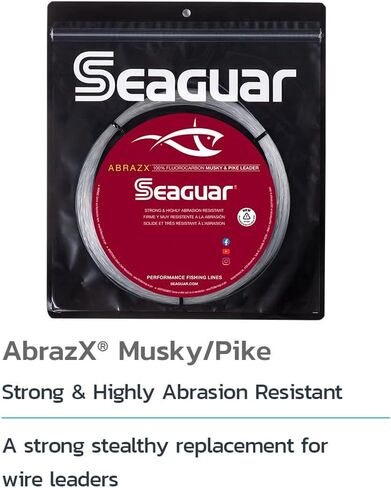 خط صيد Seaguar AbrazX Musky/Pike 100% من الفلوروكربون، خط رئيسي للمياه العذبة in Kuwait