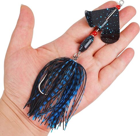 Spinnerbait Fishing Lures Kit - 6/12pcs Bass Fishing Buzzbait Lures Spinner Baits for Bass Trout Pike Salmon Multicolor Swimbait Buzz Bait Metal Spinner baits Swim Jigs Freshwater Saltwater in Kuwait