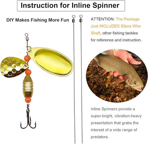 Dovesun Fishing Spinner Baits Making Kit Fishing Lure Making Kit Fishing Spinner Shaft Wire Spinner Clevis in Kuwait