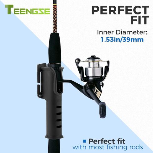 TEENGSE Waist Belt Fishing Rod Holder, Black Belt Rod Holder, Nylon Portable Pole Inserter, Lightweight and Durable in Kuwait