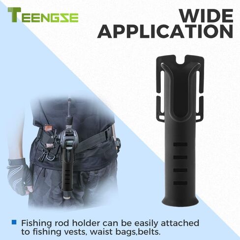 TEENGSE Waist Belt Fishing Rod Holder, Black Belt Rod Holder, Nylon Portable Pole Inserter, Lightweight and Durable in Kuwait