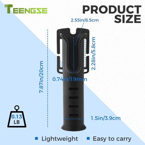 TEENGSE Waist Belt Fishing Rod Holder, Black Belt Rod Holder, Nylon Portable Pole Inserter, Lightweight and Durable in Kuwait
