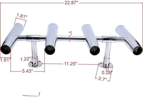 4 Tube Adjustable Stainless Rocket Launcher Rod Holders , Can Be Rotated 360 Deg in Saudi Arabia