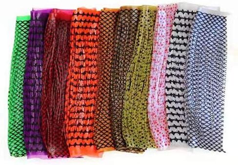 GREATFISHING 10pcs Mix 10 Color Each 50 Strands/Pack 0.8mm Wide Fly Tying Rubber Flutter Legs Grizzly Barred Black Olive Green Yellow Orange Streamer Zonker Nymph Fly Tying Rubber String in Kuwait