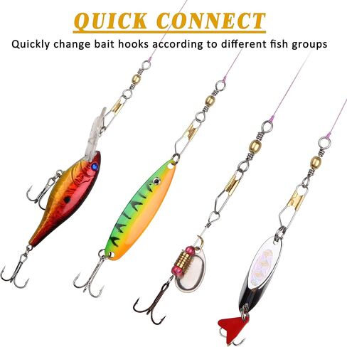 SILANON Fishing Barrel Swivel with Safety Snap,160pcs High Strength Fishing Snap Swivels Stainless Steel Line Connector Saltwater Fishing Tackle Accessories in Saudi Arabia
