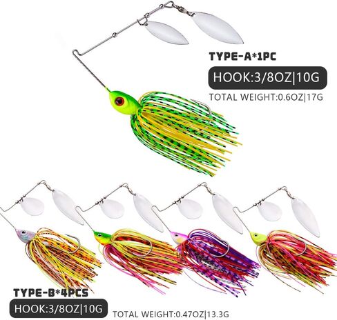 مجموعة طعوم صيد السمك سبينيربيتس بوزبيت متعددة الألوان باس سمك السلمون المرقط معدن سبينر طعوم السباحة الرقص المياه العذبة صيد الأسماك في المياه المالحة 5 قطعة in Kuwait