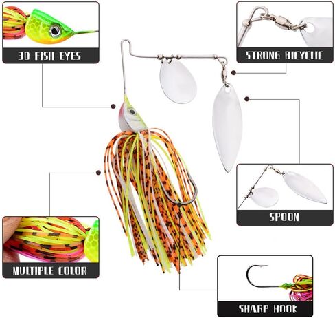 مجموعة طعوم صيد السمك سبينيربيتس بوزبيت متعددة الألوان باس سمك السلمون المرقط معدن سبينر طعوم السباحة الرقص المياه العذبة صيد الأسماك في المياه المالحة 5 قطعة in Kuwait