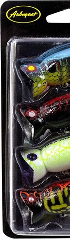Arbogast Hula Popper 2.0 Topwater Fishing Lure with Feathered Treble Hook and Crackle Pattern Body in Kuwait