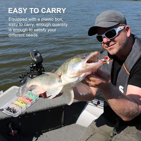 60 Pieces Jig Heads for Fishing Crappie Jig Heads Lures Double Eye Ball Heads Durable Fishing Hooks for Bass Trout Suitable for Freshwater and Saltwater in Saudi Arabia