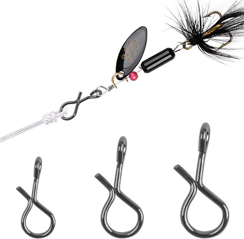 Quickly Change Fly Fishing Snaps,300PCS Stainless Steel Fly Fishing Snap Hooks Fly Hook Lure Snaps for Fly Fishing Jigs in Saudi Arabia