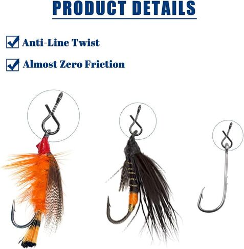 Quickly Change Fly Fishing Snaps,300PCS Stainless Steel Fly Fishing Snap Hooks Fly Hook Lure Snaps for Fly Fishing Jigs in Saudi Arabia
