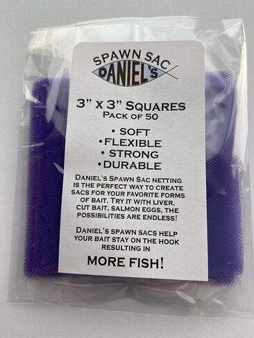 Daniel's Spawn Sac Netting - 3" x 3" Squares Packs of 50 in Kuwait