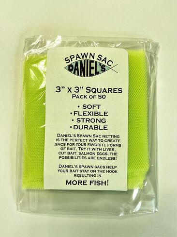 Daniel's Spawn Sac Netting - 3" x 3" Squares Packs of 50 in Kuwait