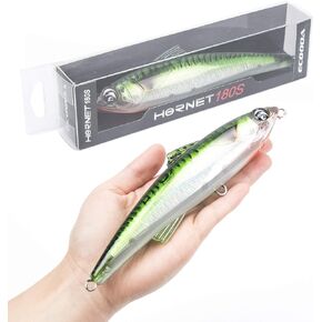 Ecooda Hornet Saltwater Fishing Lure 2.9oz 7in Topwater Popper Hard Bait Floating Pencil Lure for Kingfish/Tuna/Mackerel/Marlin/Mahi Mahi Offshore Trolling Onshore Floating Crankbait