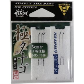 Gamakatsu KIWAME TANAGO Hook with 3cm Tetoron #100 5pcs in Saudi Arabia