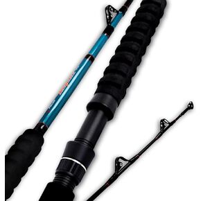 Fiblink 1-Piece Trolling Rod Saltwater Big Game Roller Rod Conventional Boat Fishing Pole