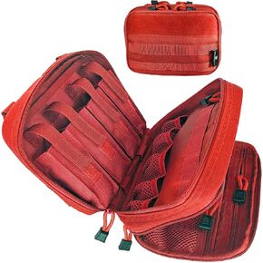 EPG Tactical Bag EDC Pouch, Molle Utility Pouch - Organizer, First Aid Black Backpack Organizer Pouches, Backpack, Modular Survival Bag, Gear, Large, Red in Saudi Arabia