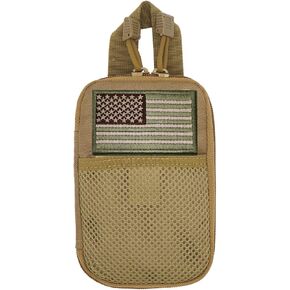 Shiyueshiri edc pouch multifunctional tactical bag molle bag accessory bag mobile phone bag, tactical belt pouch, men's belt bag, outdoor sports travel hiking waterproof bag with American flag embroidery patch
