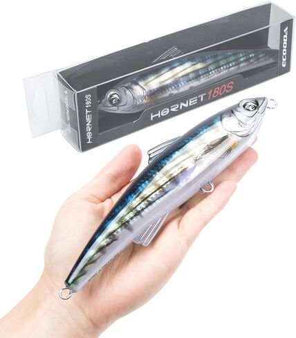 Ecooda Hornet صيد الأسماك في المياه المالحة 2.9oz 7in Topwater Popper الطعم الصلب العائم قلم رصاص إغراء للكنعد/التونة/الماكريل/مارلين/ماهي ماهي في الخارج التصيد على الشاطئ Crankbait العائمة in Kuwait