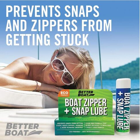 Zipper Wax & Zip Lube Marine Grade Zipper Lubricant Stick Zipper Lubricate with Ease Boat, Canvas, Bimini Snap, Metal Zippers, Jackets, Coolers, Vinyl Panels, Wetsuit & Drysuit No Oil & Graphite Mess in Saudi Arabia