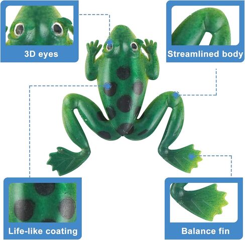 Pure Vie Fishing Topwater Lures Kits Mixed Universal Artificial Soft Baits Tackle Including Crankbaits, Spinnerbaits, Plastic Worms, Frogs, Hooks, Tackle Box - Freshwater Saltwater Fishing Equipment in Kuwait