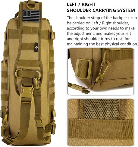 حقيبة حامية بالإضافة إلى حقيبة حبال تكتيكية عسكرية MOLLE Crossbody Pack (تتضمن التصحيح) in Kuwait