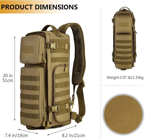 حقيبة حامية بالإضافة إلى حقيبة حبال تكتيكية عسكرية MOLLE Crossbody Pack (تتضمن التصحيح) in Kuwait