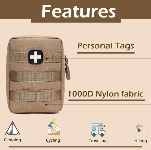 GHFY First Aid Pouch EMT IFAK Medical Pouchs, Tactical MOLLE Utility Empty Pouch (Black) in Kuwait