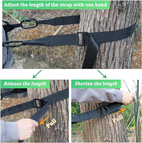 حزام هنتوري لاينمانز للصيد، حزام تسلق الأشجار، طول قابل للتعديل سريع وسهل، حبل لينمان لإعداد عصي التسلق، حامل شجرة معلق، حزام تسلق الأشجار in Kuwait