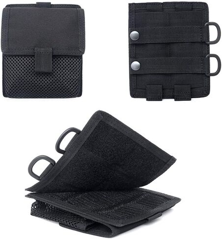 LIVANS Tactical Mesh Pocket, Molle Mesh Pouch Small Utility Pouch Mag Dump Pouch Storage Pocket Backpack Attachment EDC Pouch Hook-N-Loop Quick Release Design in Kuwait