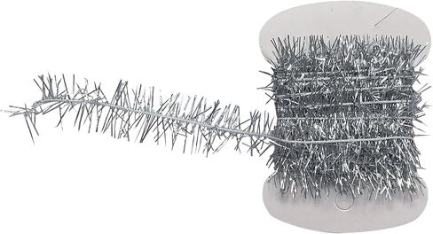 Creative Angler Tinsel Chenille Fly Tying Materials - Fly Tying Thread for Tying Flies - Fly Fishing Accessories for Fly Fishing Kit - Many Colors - (2 Yards) (Silver) in Saudi Arabia
