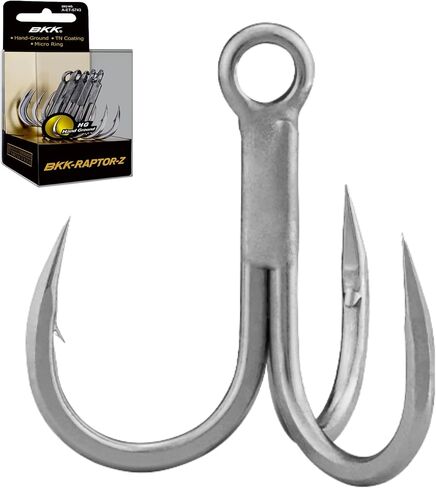 BKK Raptor-X Treble Hook 3X | Saltwater Corrosion Resistant Bright Tin Coating | Hand Ground Point | Heavy Duty Lure Hook, Popping, Stickbaits in Saudi Arabia