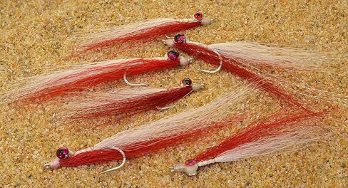 ذباب صيد السمك Clouser - أحمر وأبيض - خطافات طيران Duratin المميزة من Mustad - 6 عبوات in Saudi Arabia