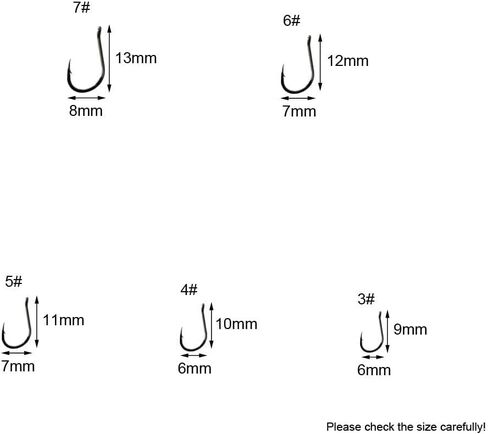 500 قطعة من خطافات الصيد الصغيرة باللون الأسود عالية الكربون لصيد السمك 10 أحجام مع علبة بلاستيكية in Kuwait
