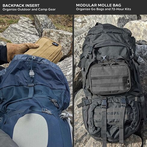 EPG Tactical Bag EDC Pouch, Molle Utility Pouch - Organizer, First Aid Black Backpack Organizer Pouches, Backpack, Modular Survival Bag, Gear, Large, Red in Saudi Arabia