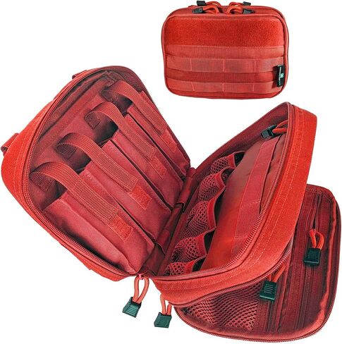 EPG Tactical Bag EDC Pouch, Molle Utility Pouch - Organizer, First Aid Black Backpack Organizer Pouches, Backpack, Modular Survival Bag, Gear, Large, Red in Saudi Arabia