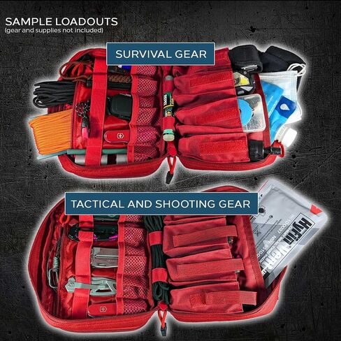 EPG Tactical Bag EDC Pouch, Molle Utility Pouch - Organizer, First Aid Black Backpack Organizer Pouches, Backpack, Modular Survival Bag, Gear, Large, Red in Saudi Arabia