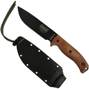 ESEE-6 1095 فولاذ كربوني، غمد أسود (شفرة برتقالية، مقبض G10 ثلاثي الأبعاد برتقالي/أسود)