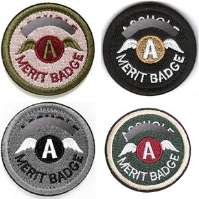 VSCAL Asshole Merit Badge Patch مضحك التكتيكية العسكرية المعنويات التصحيح هوك وحلقة، بقع شعار شارة التكتيكية العسكرية (4PCS) in Kuwait