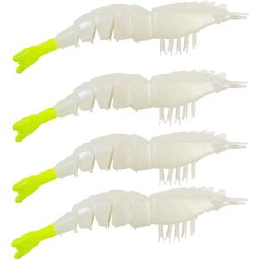 Z-Man EZ ShrimpZ 3.5 بوصة 4 عبوات من طعم الروبيان البلاستيكي الناعم غير المجهز