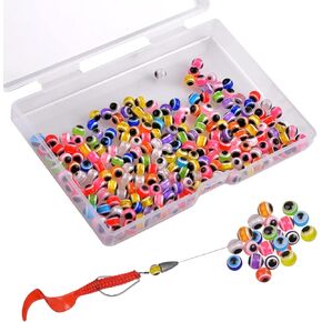 JSHANMEI Fishing Eye Beads Fishing Line Beads Assorted Kit Mixed Color Fishing Beads Round Plastic Fishing Bait Eggs for Fishing Lures Texas Carolina Rigs 5mm/6mm/8mm/10mm
