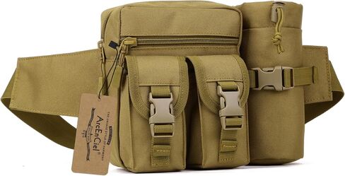 ArcEnCiel Tactical Fanny Pack Waist Bag Hip Belt Outdoor Fishing Bumbag with Water Bottle Pocket Holder in Saudi Arabia