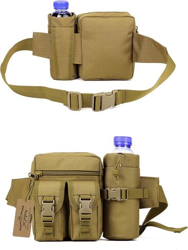 ArcEnCiel Tactical Fanny Pack Waist Bag Hip Belt Outdoor Fishing Bumbag with Water Bottle Pocket Holder in Saudi Arabia