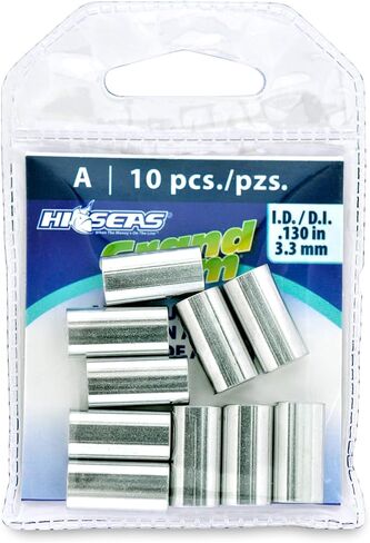 HI-SEAS Grand Slam Aluminum Fishing Line Crimp Sleeves - Retail Pack, Durable and Strong Crimps for Monofilament 40lb Test up to 600lb Test for Saltwater Fishing Leaders in Kuwait