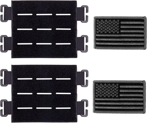 TAXATM Large Molle Patch Panel with Laser Cutting Loop, Molle Patch Display Holder for Backpack,5X4.3 Mini Patch Board Include American Flag Patch in Kuwait