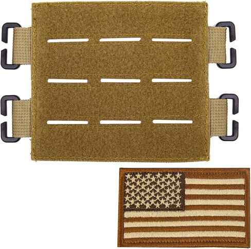 TAXATM Large Molle Patch Panel with Laser Cutting Loop, Molle Patch Display Holder for Backpack,5X4.3 Mini Patch Board Include American Flag Patch in Kuwait