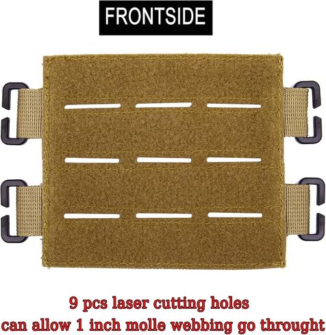 TAXATM Large Molle Patch Panel with Laser Cutting Loop, Molle Patch Display Holder for Backpack,5X4.3 Mini Patch Board Include American Flag Patch in Kuwait