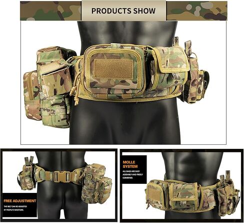 YAKEDA Tactical Battle Belt Duty Belt Law Enforcement Utility Belt Police Belt Set 5 PCS in Kuwait